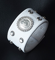 Kay West White Leather Cuff