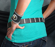 Model Wearing Kay West Belt and Cuff